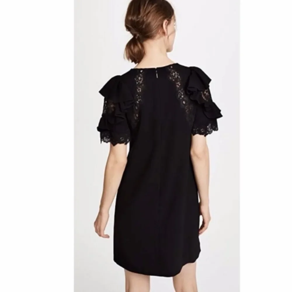 Rebecca Taylor Crepe Lace Dress Size 8 - Picture 3 of 4